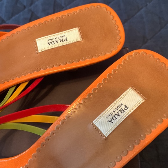 Prada 38 sandals great condition original box card 2 dust bags never used - Picture 4 of 12